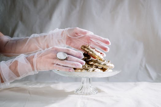 checking jewelry with a magnifying glass