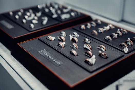 elegant jewelry collection display