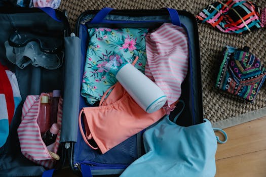 neatly organized jewelry in a travel pouch